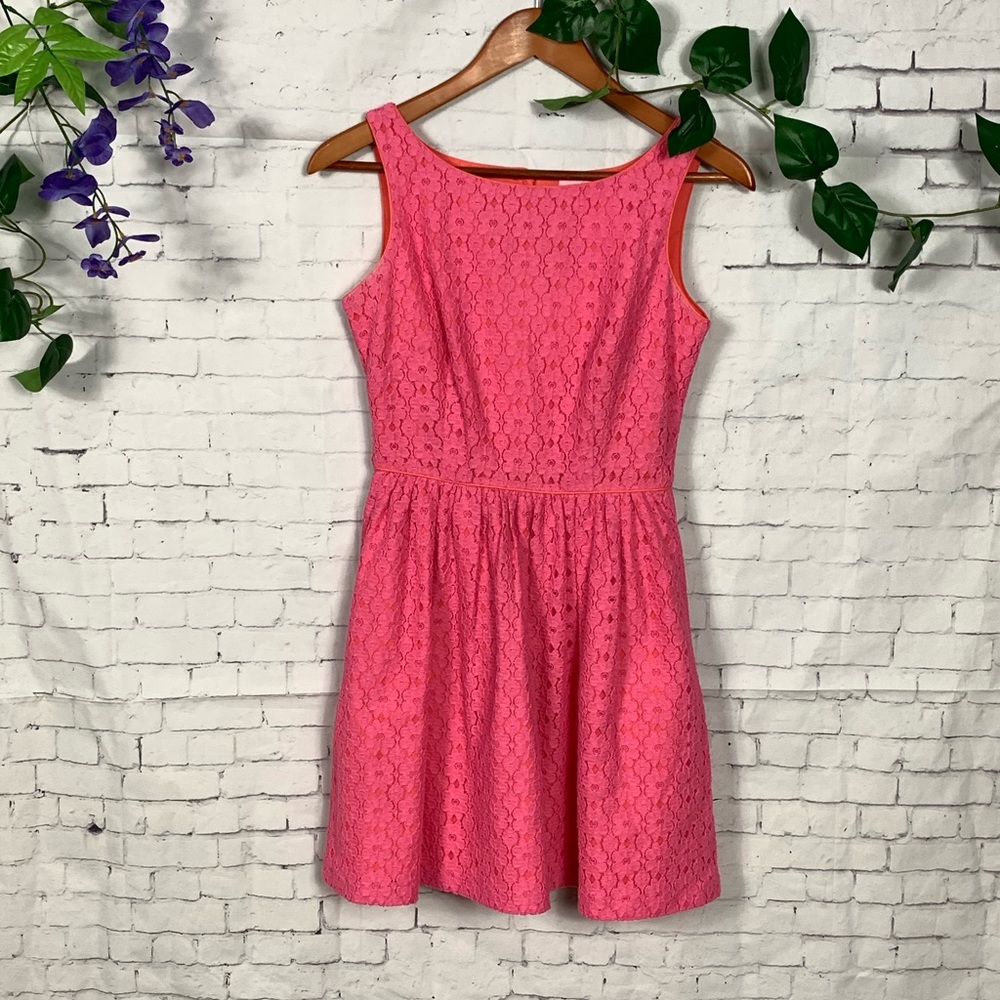 Lilly Pulitzer Aleesa Hot Pink Petal Pusher Dress - Picture 4 of 8